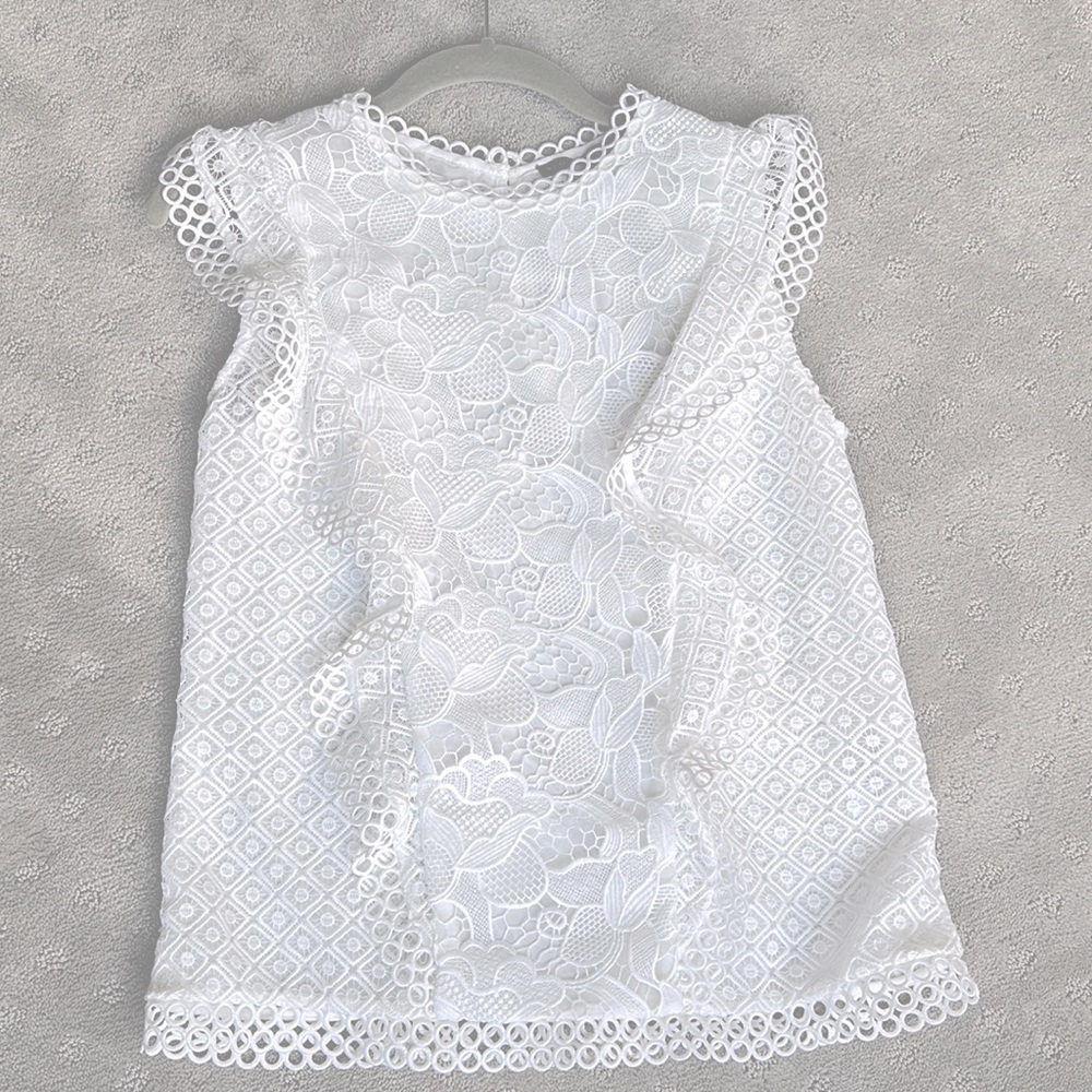 NWT WHBM RUFFLE AND LACE SLEEVELESS TOP - Size 4 - Picture 4 of 9